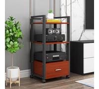 Rack à Plusieurs Niveaux avec Support d'amplificateur, Meuble AV Haute fidélité, Rack CD et étagères pour protéger et Ranger Vos précieuses Collections de Musique, de Films et de Jeux vidéo