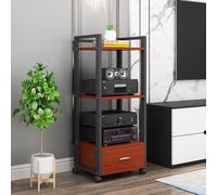 Rack à Plusieurs Niveaux avec Support d'amplificateur, Meuble AV Haute fidélité, Rack CD et étagères pour protéger et Ranger Vos précieuses Collections de Musique, de Films et de Jeux vidéo