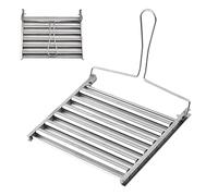 rack à rouleaux - Barbecue pliable avec panier en acier inoxydable | Station de cuisson pour barbecue | Rouleaux de barbecue Folaway parfaits pour les barbecues et les barbecues en plein air, le