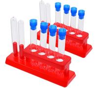Rack à Tubes à Essai de Laboratoire, Ensemble Plastique avec Bouchon | Rangement Pratique pour Expériences et Stockage Liquide, Classification, Anti-fuite, avec Bouchon Inclus Couleur Aléatoire