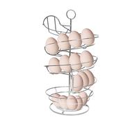 Rack à œufs en - 7,68x7,68 pouces Porte-fils en métal pour affichage d'oeuf frais, organisation de comptoir avec fonction de distributeur de roulement, de rangement pour un usage domest
