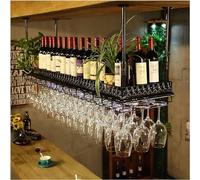 Rack à vin, grille de décoration de plafond rétro, avant-côté, cintre en bas adapté au bar à manger du salon, porte-écrans de plante verte avec des lumières colorées, A, 120x35x60cm Made in China