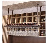 Rack à vin Maison Red Hatter Restaurant Bar S, Plafond Hauteur réglable Murd Mall Bouteau de vin Suspendu Metal Iron Iron Verre Verre Vintage, Bronze100 * 30cm Safehappy Aqiong