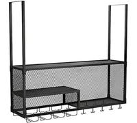 Rack à vin mural de style vintage avec plafond support de bouteille à vin suspendu et porte-vin en verre étagère de vin et de tasse pour gobelet stemware or Decorative Wine Storage Rackage 100