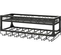 Rack à vin Mural, Porte-vin Murale avec Cintre de vestiaire, Porte-greffon en Verre à vin à vin, Porte-Great à vin Horizontal, pour Salle à Manger à la Maison, A, 80 * 30 * 27cm Made in China
