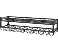 Rack à vin Mural, Porte-vin Murale avec Cintre de vestiaire, Porte-Mur à vin à vin, avec Un Porte-vin en Verre Horizontal, Porte-greffe de Bouteille à vin, pour la Salle à Manger du Bar à la Maison,