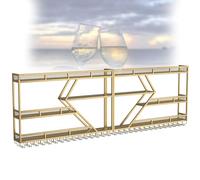 Rack à vin mural, support de bouteille à vin à LED, avec cintre de vestiaire, étagères en verre de vin, étagère à alcool flottante, étagère murale, pour la cuisine, salle à manger, bar à domicile, ro