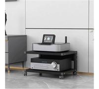 Rack audio à 2 niveaux avec roulettes - Armoire AV ouverte pour équipement stéréo - Design compact (50 x 40 x 45 cm) - Parfait pour les systèmes home cinéma et musique