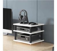Rack audio à 2 niveaux - Étagère HiFi en bois pour équipement stéréo, système de stockage audio-vidéo, parfait pour les amateurs de cinéma maison et de musique