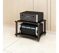 Rack audio de jeu sur pied - Support multimédia peu encombrant avec étagères pour salon, studio d'enregistrement et configuration de jeu - Facile à assembler - Noir (60 x 48 x 40 cm)