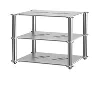 Rack audio Hi-Fi en aluminium massif - Support stéréo 2 ou 3 étages | Alliage aluminium, structure métallique robuste, ventilation ouverte, rangement Hi-Fi(3-Tier H 18cm/7.1in)