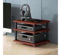 Rack audio HiFi compact pour bureau, organise les composants stéréo, amplificateurs, haut-parleurs et enregistrements, support de console multimédia peu encombrant