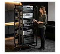 Rack-audio Mobile Avec Roulettes, Support Hi-Fi Ouvert À 5 Niveaux,