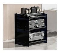 Rack Audio Moderne Meuble AV Haute Fidélité - Tour De Rangement avec Étagères Réglables pour Ampli Home Cinéma, Plinthe Intégrée, Design Stable(C,60.6cm/23.9in)