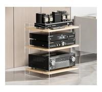 Rack Audio Moderne Meuble AV Haute Fidélité - Tour De Rangement avec Étagères Réglables pour Ampli Home Cinéma, Plinthe Intégrée, Design Stable(A,60.6cm/23.9in)