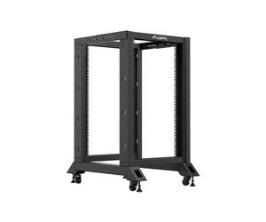 Rack Autonome Lanberg 18U Noir 600kg - Structure Ouverte 600x800x1051.2mm, Profondeur de Montage 43-59cm, Roues, Référence OR01-6818-B