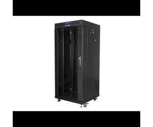 Rack Autonome Lanberg 19" 27U 600x600 Porte Verre LCD FF01-6627-12BL, Charge Max. 800kg, Montage Flat Pack, Noir