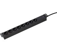 Rack Bloc Multiprise 8 Prises 19"" Pour Montage Universel Dans Des Armoires Réseau De 19 "", Câble En Plastique De 3 M, 230 V/16 A Disposé À 45°, Ip20, Noir I 18190[DYB982582]