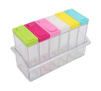 Rack Bouteilles en plastique transparent 6 boîtes accessoires pour ustensiles de cuisine