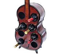 Rack d'affichage à vin Grand bois autonome | Guitare violoncelle à violon à contrebasse Holder de bouteille de nouveauté | Contient 8 bouteilles Home Bar Restaurant Decor Dining Roard Room Meuble