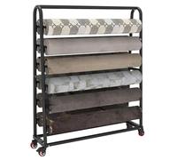 Rack d'affichage en Tissu Textile, Grand Support de Chariot de Stockage en Tissu en Vinyle avec Tige de Suspension réglable, Porte-Organisation en Acier Double Face en Double pour Les ateliers de