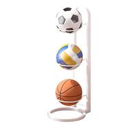 Rack de Basket-Ball, Stockage à Billes en Acier en Carbone autoportant à 3 Niveaux, Support de Balle Amovible 29 Pouces, Organisateur d'équipement Sportif Vertical Polyvalent, Racks casiers