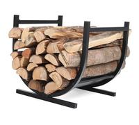 Rack de bois de chauffage à revêtement anti-rust, en forme de U pour un transport facile, conception de base robuste; Contient des billes pour poêle à bois intérieur, foyer en plein air, patio, jardin