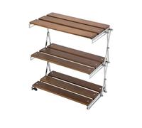 Rack De Camp Pliable Et Pliable Pour Camping | Rack De Rangement De Camping, Étagère D'organisateur D'affichage Pliable Avec 3 Couches - Organisateur D'étagères De Pour Le Barbecue De Pique-ni