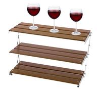 Rack de camping pliable, support de camping pliable - Organisateur d'exposition de bureau de pique-nique avec étagère à 3 couches - Organisateur de rayonnage de camp robuste