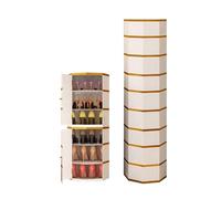 Rack de Chaussures en métal Rotatif à 360 ° Armoire de Rangement de Couloir d'entrée élégant 43x127cm Économie d'espace Noir et Or pour Les Chaussures et Les Accessoires