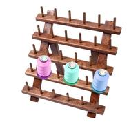 Rack de fil de 30-spool-organisateur de stockage de bobines en bois pour pièce artisanale | Diviseur de fil de jambe pliable, support de fil de broderie, support d'outil de , d