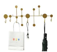 Rack de manteau mural, support de support en or, 22, 6 pouces long avec 6 crochets, porte-clés en or robuste, crochet d'entrée décoratif pour des vêtements serviette et sac