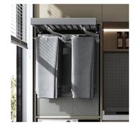 Rack de Pantalon à Glissement rétractable, Porte-séchage des vêtements au-Dessus de la Machine à Laver, Panier de Gardien de Garde-Robe intégré, économie d'espace, Longueur réglable (714-764 mm)