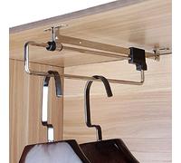 Rack de pantalons rétractables et rail de cintre de placard réglable - Tale de voiturier extensible pour une organisation de garde-robe efficace, support de vêtements d'espace pour une suspension