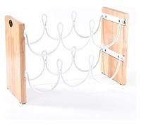 Rack de rack de vin, bois à double couche en bois massif enerage rouge en fer forgé de décoration de décoration de décoration de frame-pile de bouteille de rangement de bouteille (couleur: Blanc)