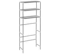 Rack de Rangement 3 Niveaux au-dessus de la Machine à Laver Acier Inoxydable 69x28x169 cm