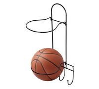Rack de rangement à balle, support de balle murale | Porte-ballon de basket-ball mural à rack à balle à 2 couches | Organisateur de l'équipement de sports en acier sans étagère de stockage de forage p