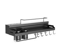 Rack de rangement à suspendre en acier noir 50 x 19,5 x 10 cm