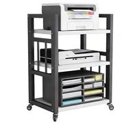 Rack De Rangement Audio Mobile Armoire D'amplificateur Réglable Support D'imprimante pour Composants Stéréo Télécopieurs CD Et Usage Bureautique(Black-A)