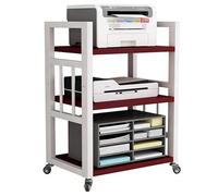 Rack De Rangement Audio Mobile Armoire D'amplificateur Réglable Support D'imprimante pour Composants Stéréo Télécopieurs CD Et Usage Bureautique(White-B)