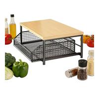 Rack De Rangement Cuisine - 14.57 Inches Support Vertical | Double Étage Étagère - Support En Fer Bois 1142g Organisation Gain De Place Pour Cuisine Salle De Bain Garage Bureau Maison