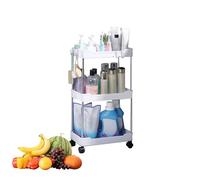 Rack de rangement de chariot | Chariot d'organisateur de l'étagère à titres | Chariot de stockage mobile robuste avec roues pour l'eau minérale, gel de douche, bouteilles à linge | Rackage de roulemen