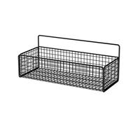 Rack de rangement suspendu mural Panier de fer en fer portable pour cuisine de salle de bain (Noir)