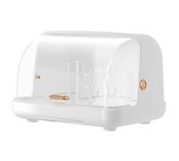 Rack de séchage à biberon avec couvercle, rangement vertical de biberon, 15x10.6x9.1 GRAND Rangement, séchoir à étagère poussière pour armoire cuisine..