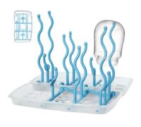 Rack de séchage à biberon, séchoir à support de bouteille avec base BPA Baby Baby Organizer tient 8 bouteilles Organisateur portable conception d'algues en bleu clair...