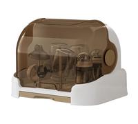 Rack de séchage de biberon avec couvercle, espace épargnant détachable Sauveillance séchage vertical avec 6 cadres support drainage pour l'apprentissage tasse, casquette, paille, sucette