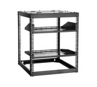 VEVOR Rack de Serveur à Cadre Ouvert 12U Support de Réseau Autoportant ou Mural, Profondeur 585 mm, avec Étagères Ventilées, Matériel de Montage, pour Équipements Réseau Informatique et Audiovisuel