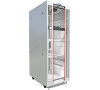 Rack de serveur - Boîtier serveur verrouillable - Rack réseau - Armoire AV - Rack de serveur 42 U - Armoire serveur blanche - Rack de serveur debout - Roulettes - Étagère rack - 4 ventilateurs -