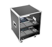 Rack de service roulant 12U avec roues et poignées, cadre ouvert AV Rack de réseau, armoire réseau autoportante pour équipement audio vidéo, télécommunication, équipement informatique