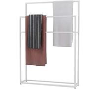 Rack de Serviette de Salle de Bain en métal indépendante - Support de Serviette de Sol élégant Standing Séchage et Solution de Rangement pour Salle de Bain - Blanc 65x20x110cm KeYJ